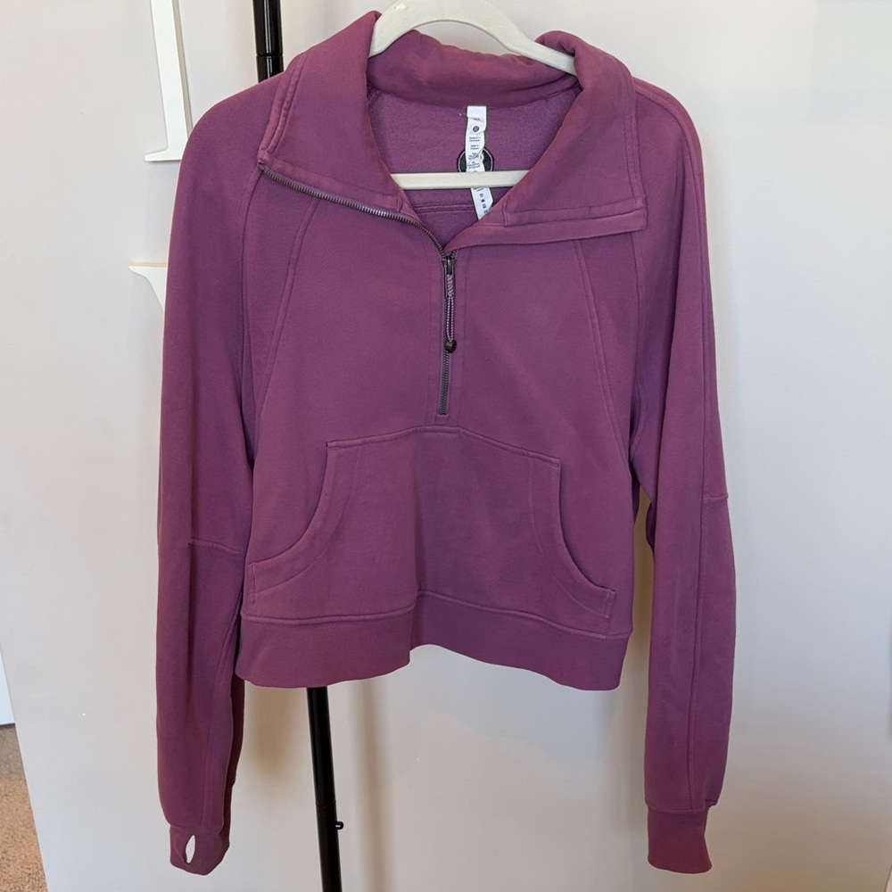 Women's Purple Lululemon Scuba half-zip funnel neck
